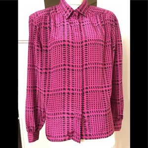 80’s Vintage “Blouses” Blouse Top Button Up Button